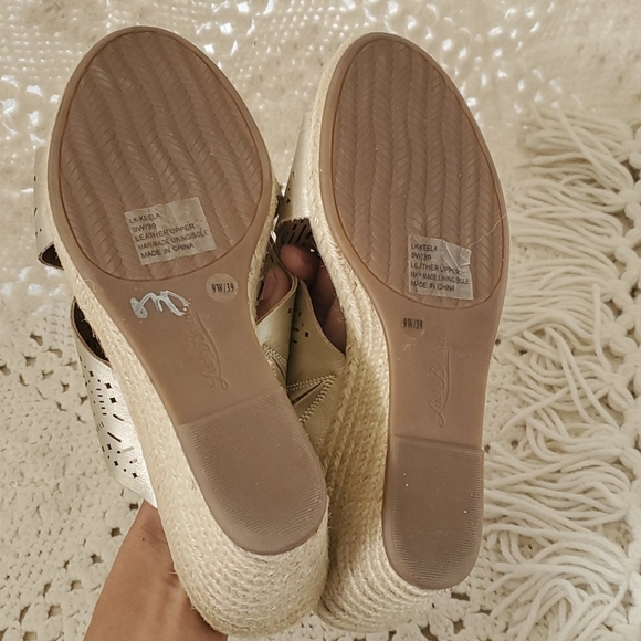 Lucky Brand |Gold Keela Leather Espadrille Sandal - Picture 6 of 6